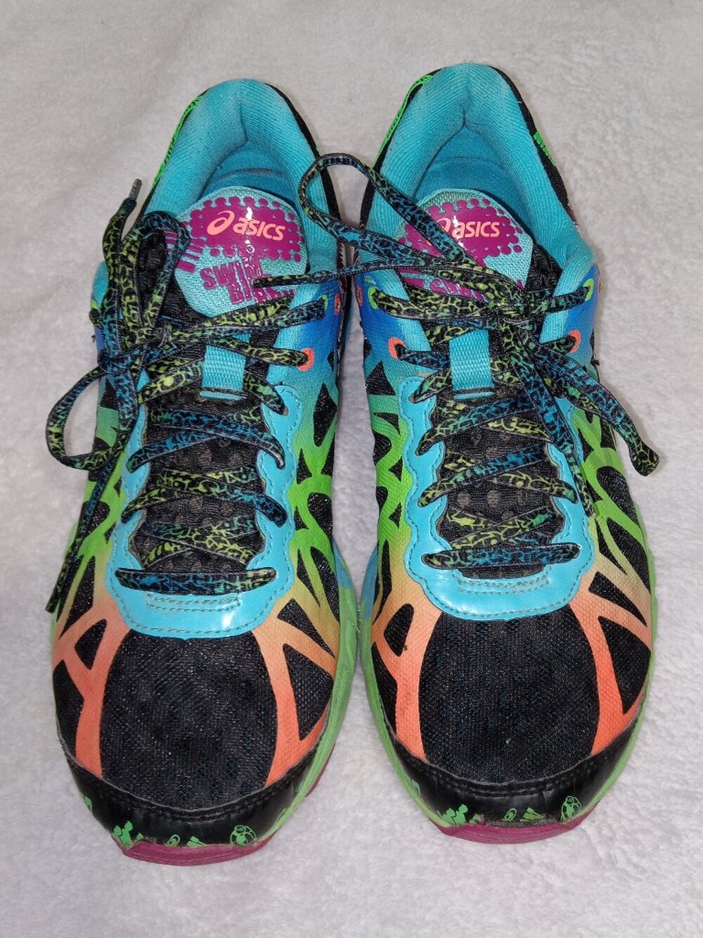 Womens ASICS Gel-Noosa Tri 9 Running Shoes Size 9 Triathlon Black Blue T458N - Picture 2 of 16